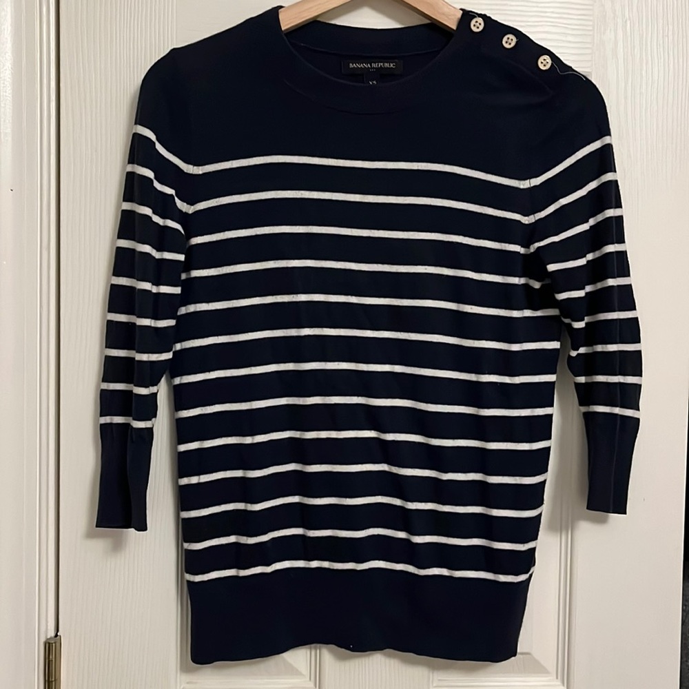 Banana Republic Navy Striped Sweater